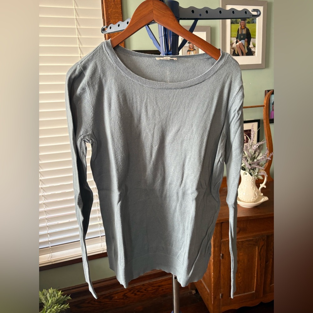 LOFT Soft Blue Crew Neck Sweater
